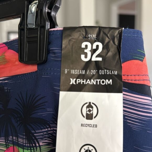NWT Hurley Board Shorts Swim Phantom Quick Dry 4 Way Stretch Palm Tree Navy - Picture 7 of 11